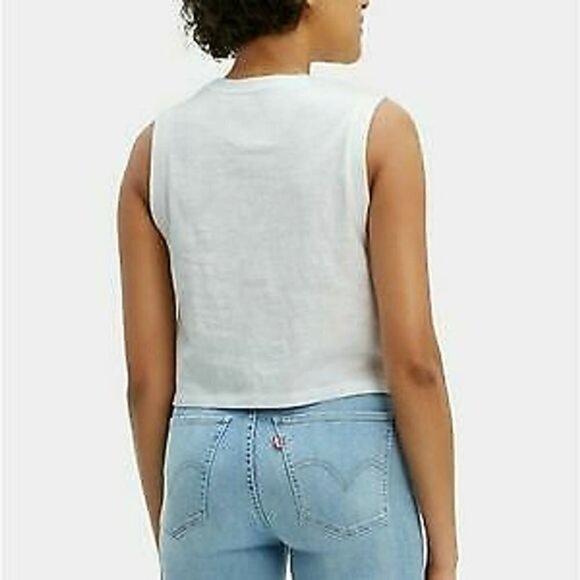𝅺levi's SLEEVELESS LOGO-PRINT COTTON  TOP - Picture 2 of 3